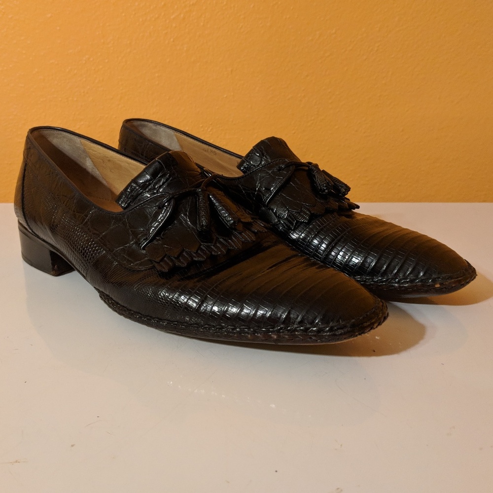 Blue Traversi of Fratelli Exotic Lizard Skin Shoes